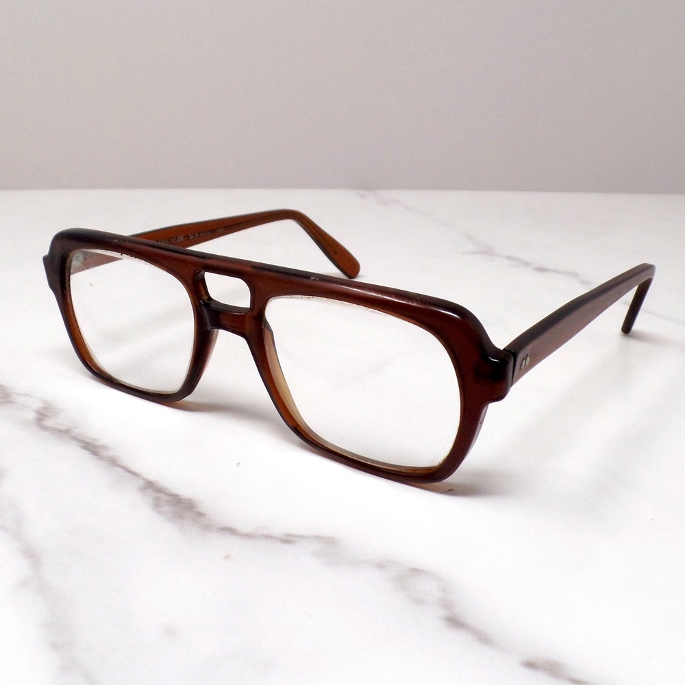 Vintage VA Mtg Aviator Eyeglasses, Brown, Double Bridge 409 USA